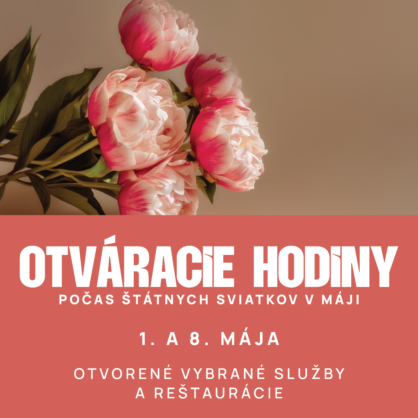 Otváracie hodiny počas sviatkov v máji
