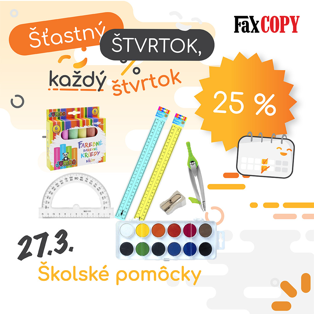 Šťastný ŠTVRTOK, každý štvrtok vo FaxCOPY predajni