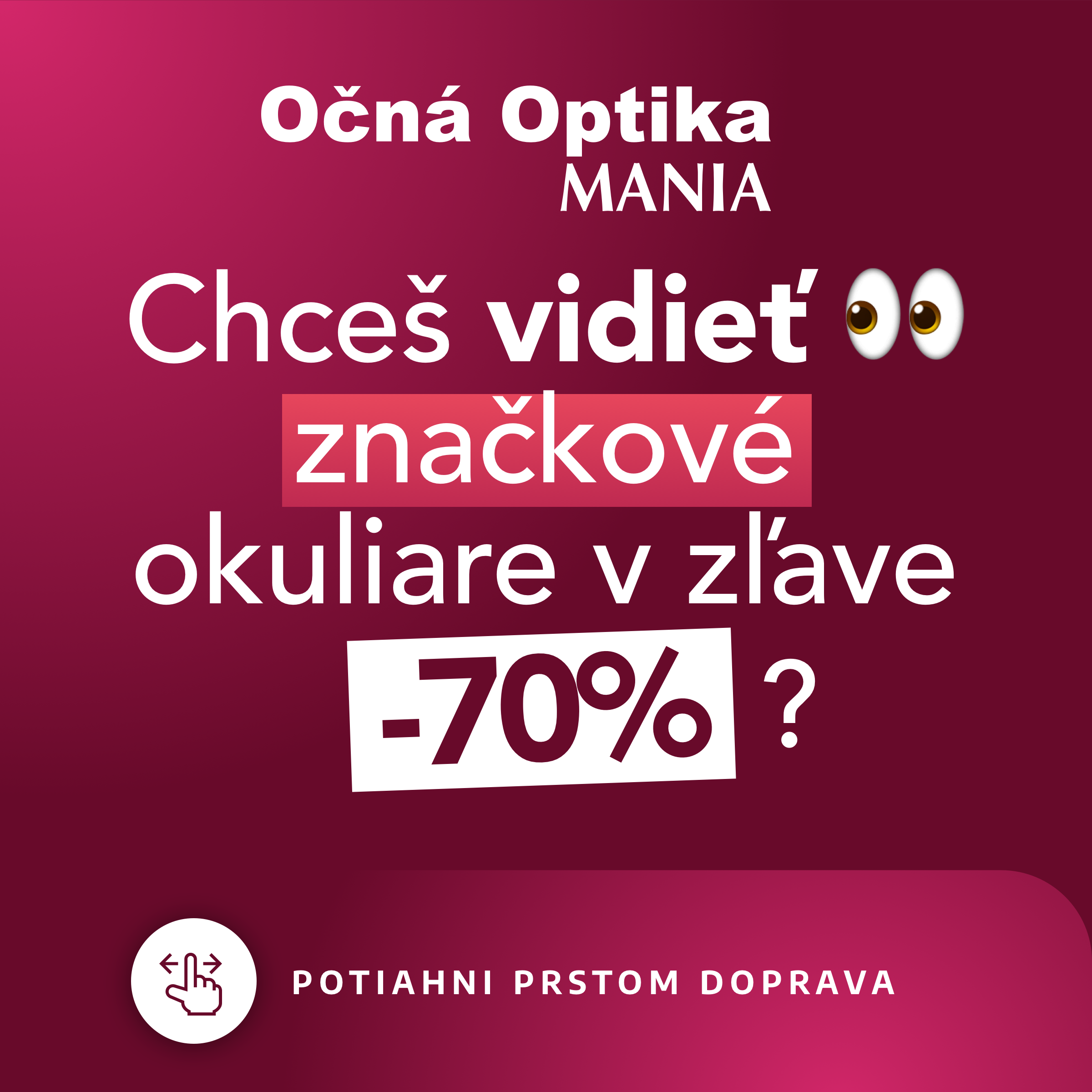 🔥 VÝPREDAJ okuliarov! Zľavy až 70%! 🏷️